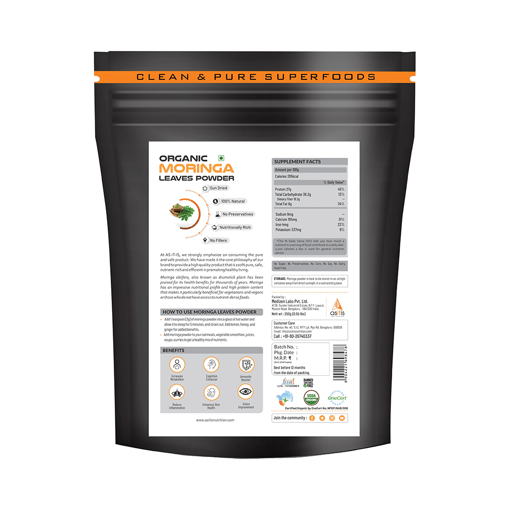 AS-IT-IS Nutrition Organic Moringa Leaves Powder - Image 3