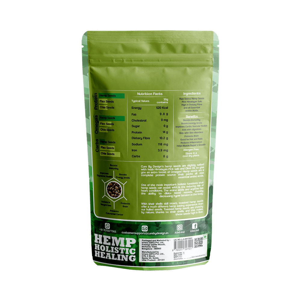 Cure By Design Hemp Seeds Raw & Salted with Himalayan Salt - Image 2