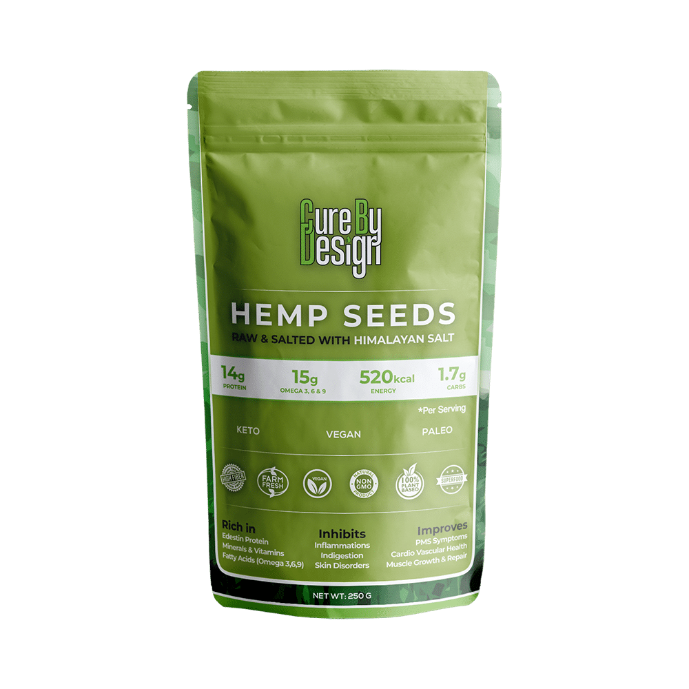 Cure By Design Hemp Seeds Raw & Salted with Himalayan Salt - Image 1