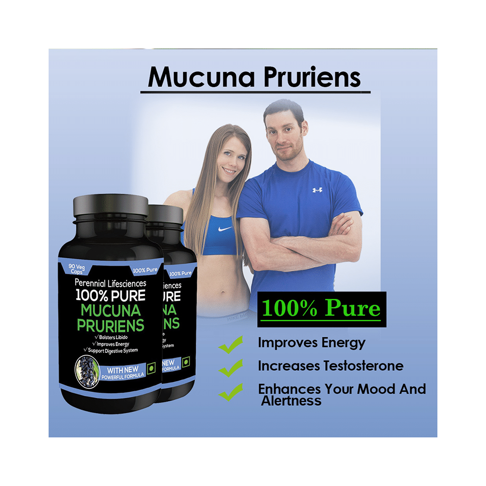 Perennial Lifesciences 100% Pure Mucuna Pruriens 500mg Veg Capsules - Image 3