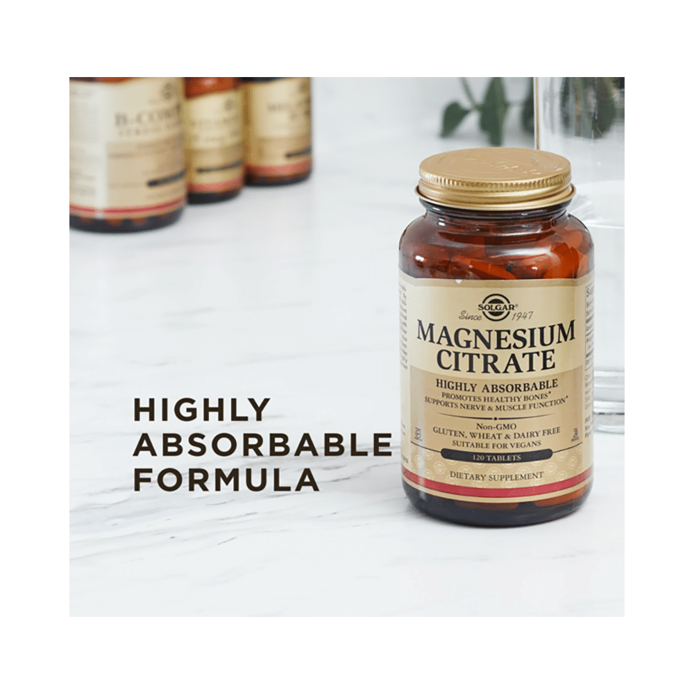 Solgar Magnesium Citrate for Bones, Nerves & Muscle Function | Vegan Tablet - Image 2