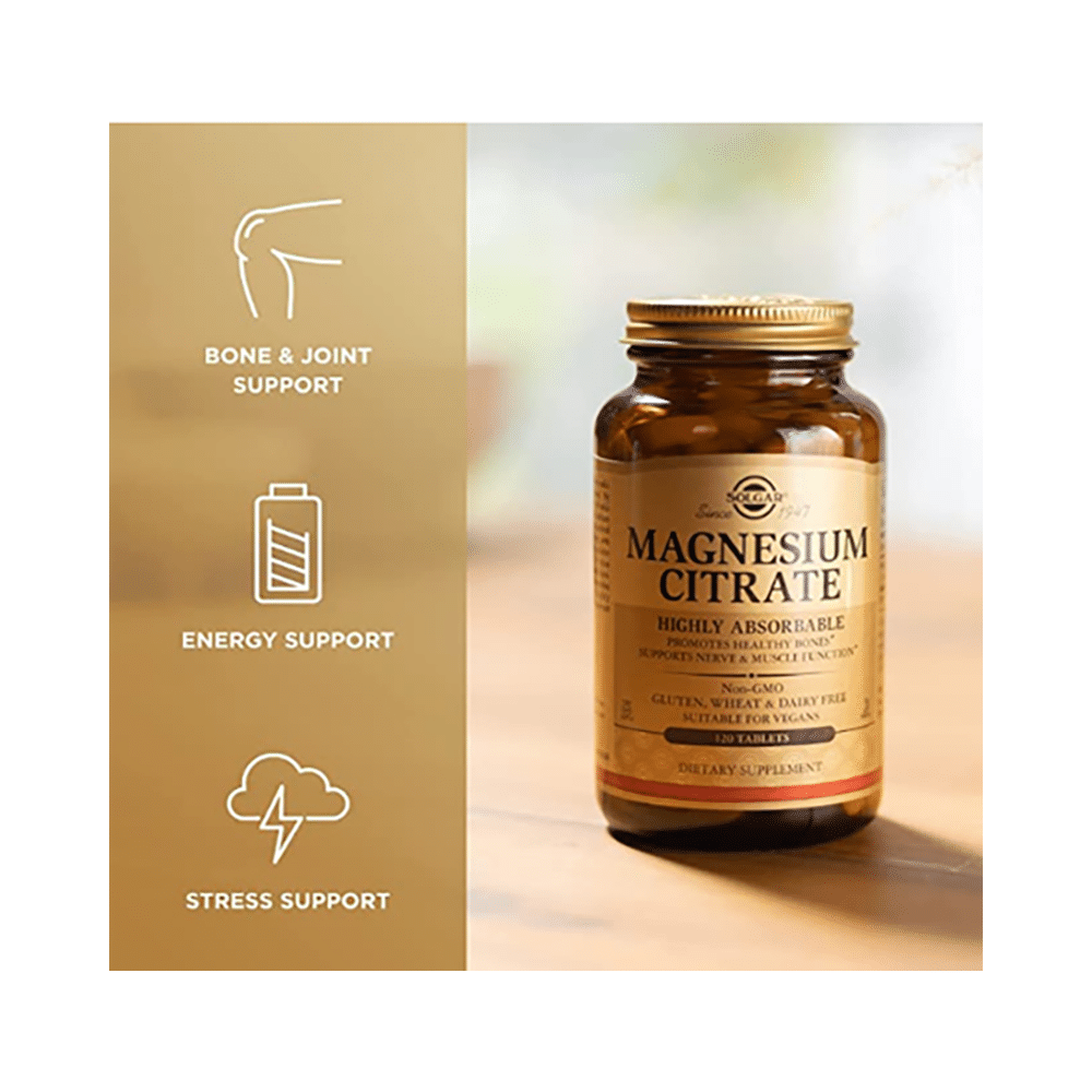 Solgar Magnesium Citrate for Bones, Nerves & Muscle Function | Vegan Tablet - Image 4