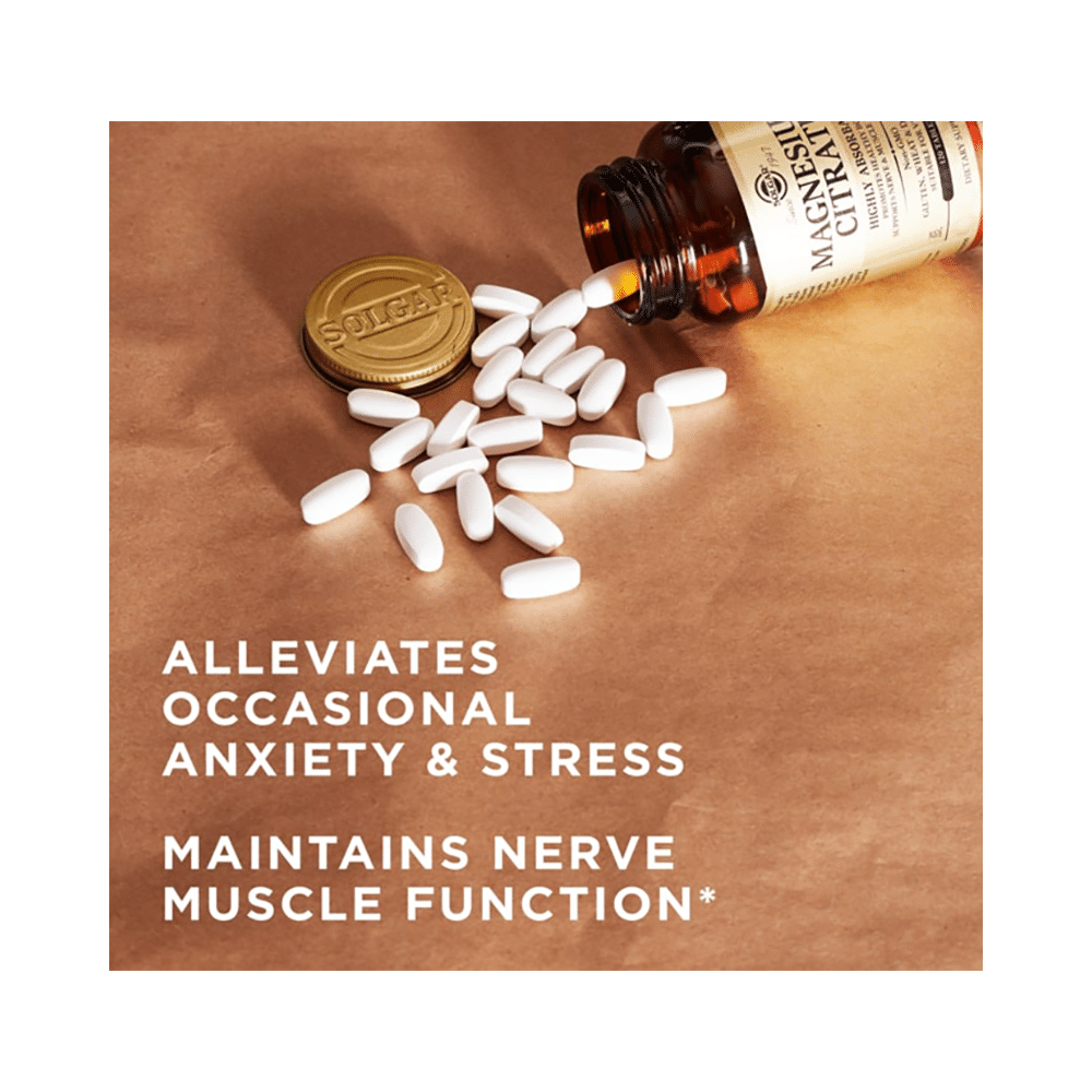 Solgar Magnesium Citrate for Bones, Nerves & Muscle Function | Vegan Tablet - Image 3