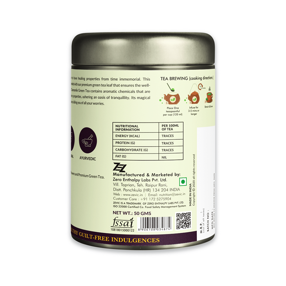 Zevic Chamomile Green Tea Natural Herbal Tea - Image 3
