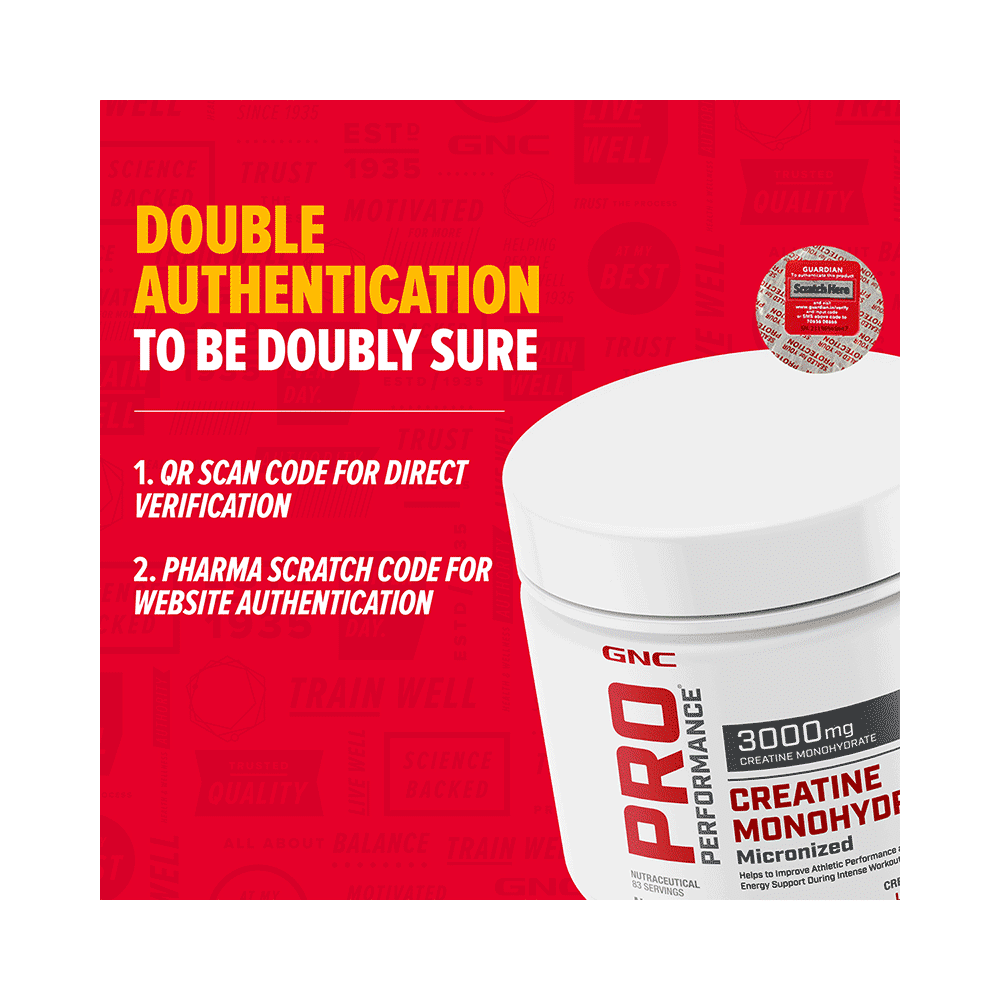 GNC Pro Performance Creatine Monohydrate 3000mg for Performance, Muscle Support & Energy | Powder Unflavoured - Image 9