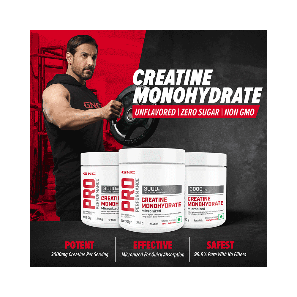 GNC Pro Performance Creatine Monohydrate 3000mg for Performance, Muscle Support & Energy | Powder Unflavoured - Image 4