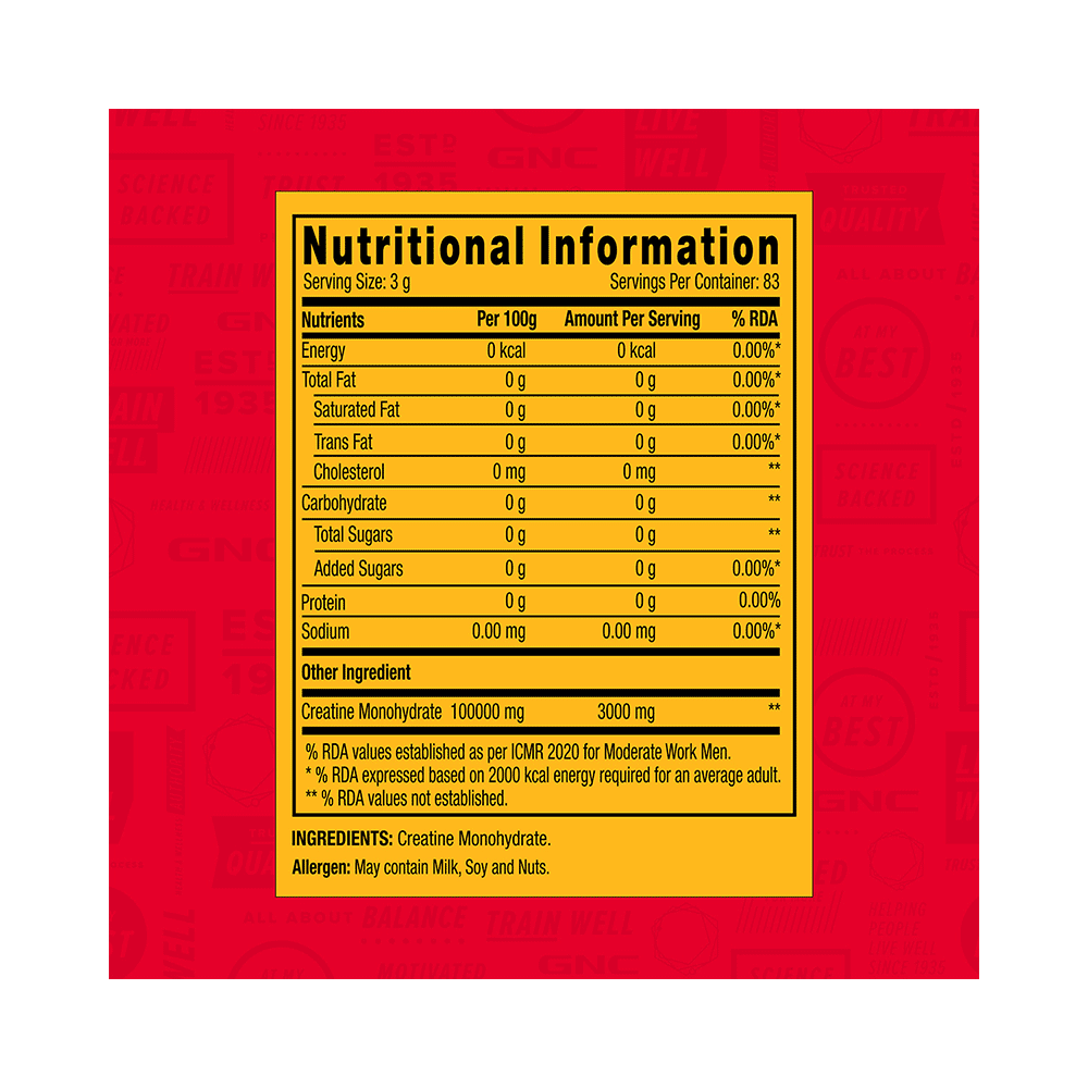 GNC Pro Performance Creatine Monohydrate 3000mg for Performance, Muscle Support & Energy | Powder Unflavoured - Image 6
