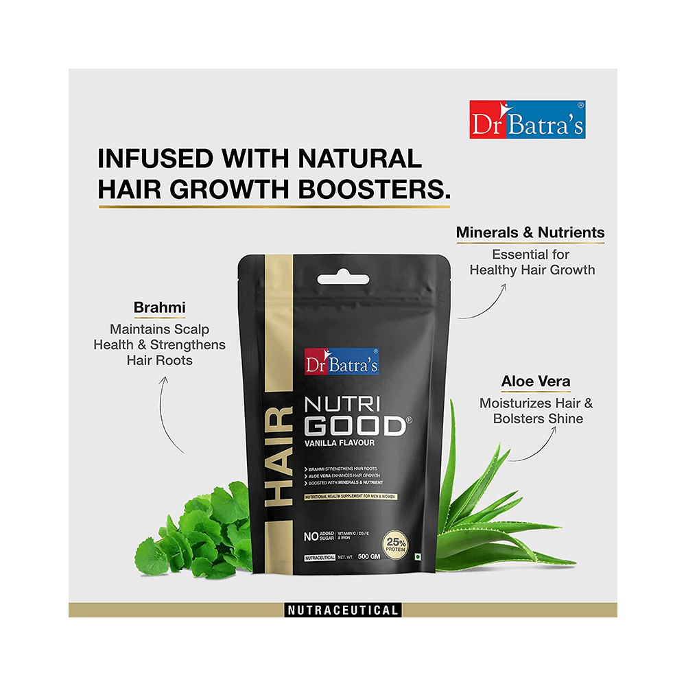 Dr Batra's Nutri Good with Brahmi & Aloe Vera | For Hair Care | Flavour Vanilla - Image 3