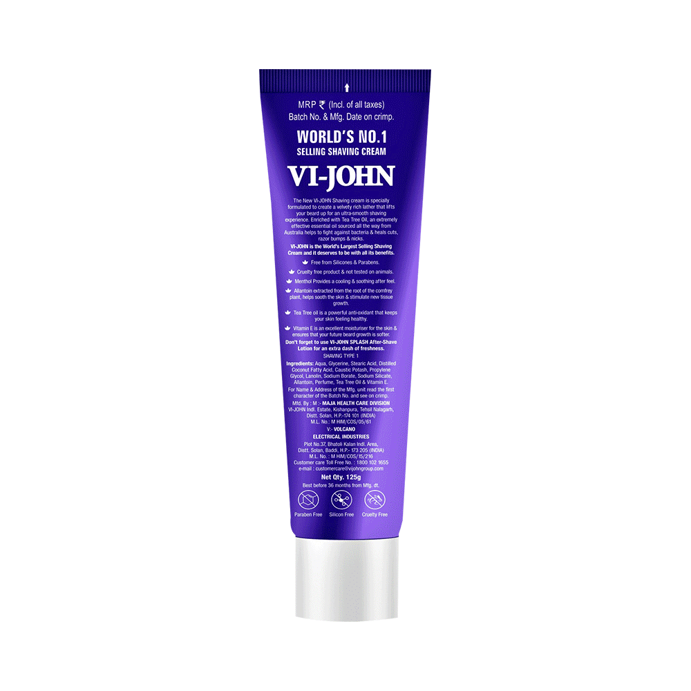 Vi-John Shaving Cream with Tea Tree Oil and Bacti Guard Tropical Lime - Image 2
