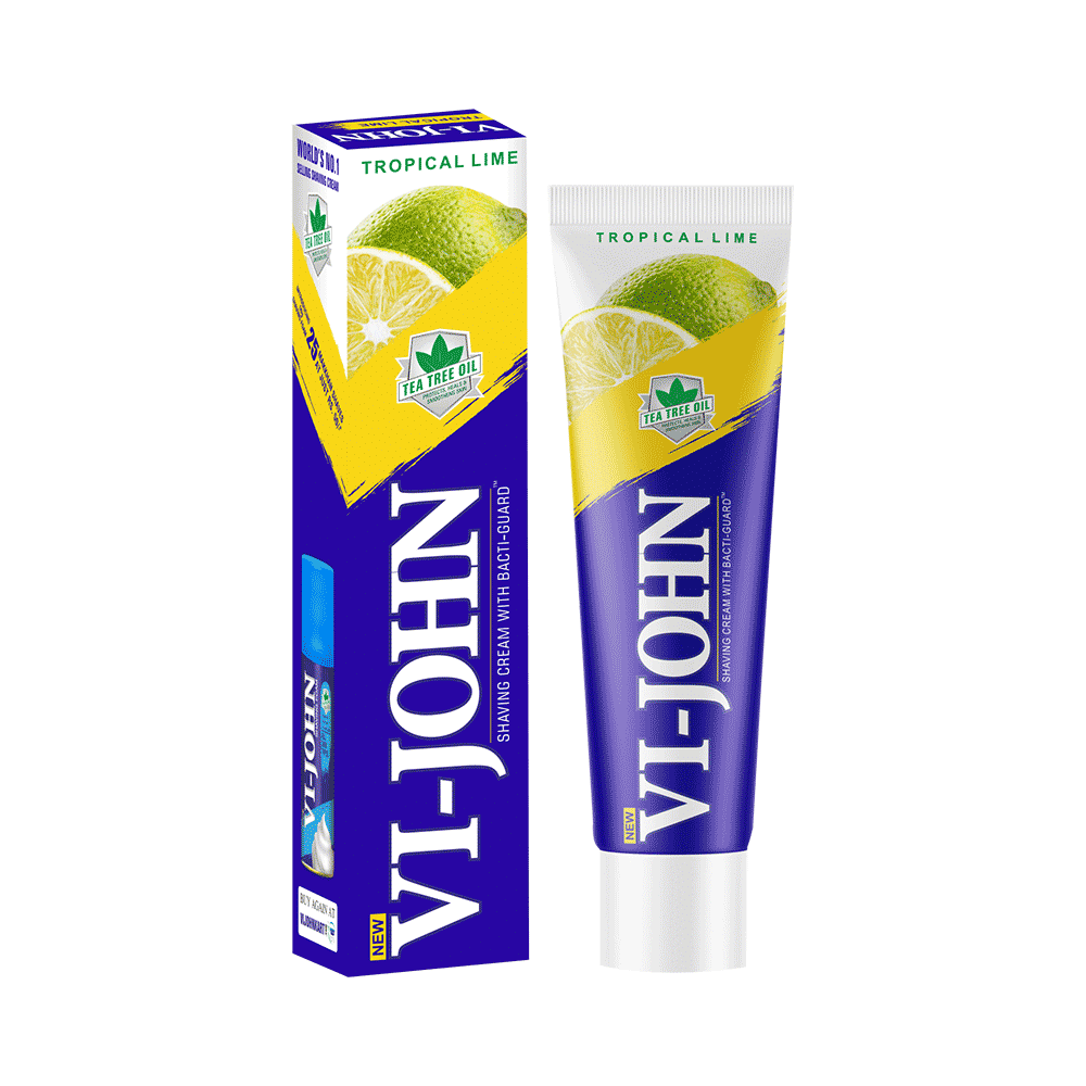 Vi-John Shaving Cream with Tea Tree Oil and Bacti Guard Tropical Lime - Image 1