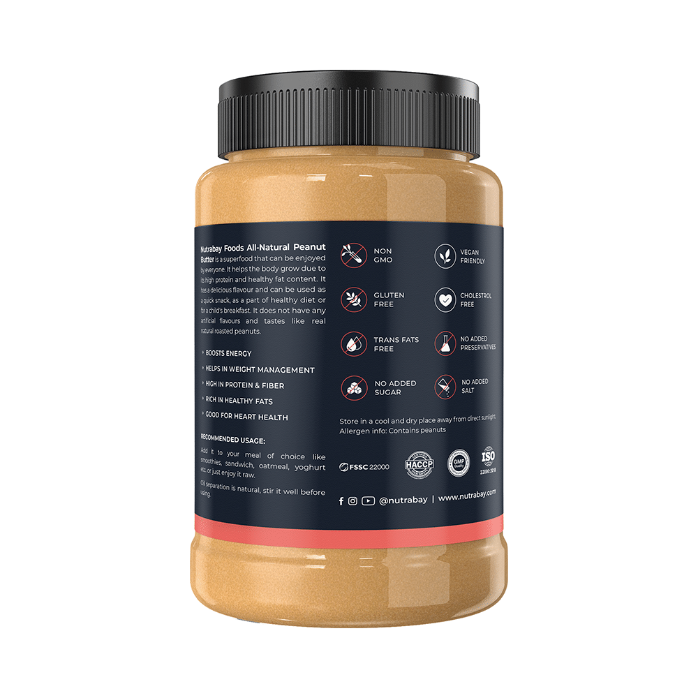 Nutrabay Foods All-Natural Peanut for Weight Management, Energy & Heart Health | Flavour Butter Unsweetened Crunchy - Image 3
