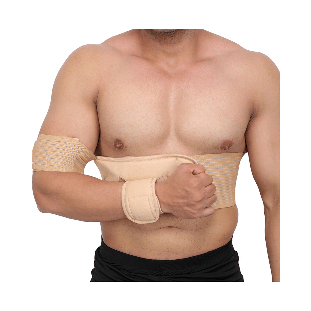 HealthAndYoga GuardNHeal Shoulder and Arm Immobilizer Brace Beige 40-44 inches - Image 5