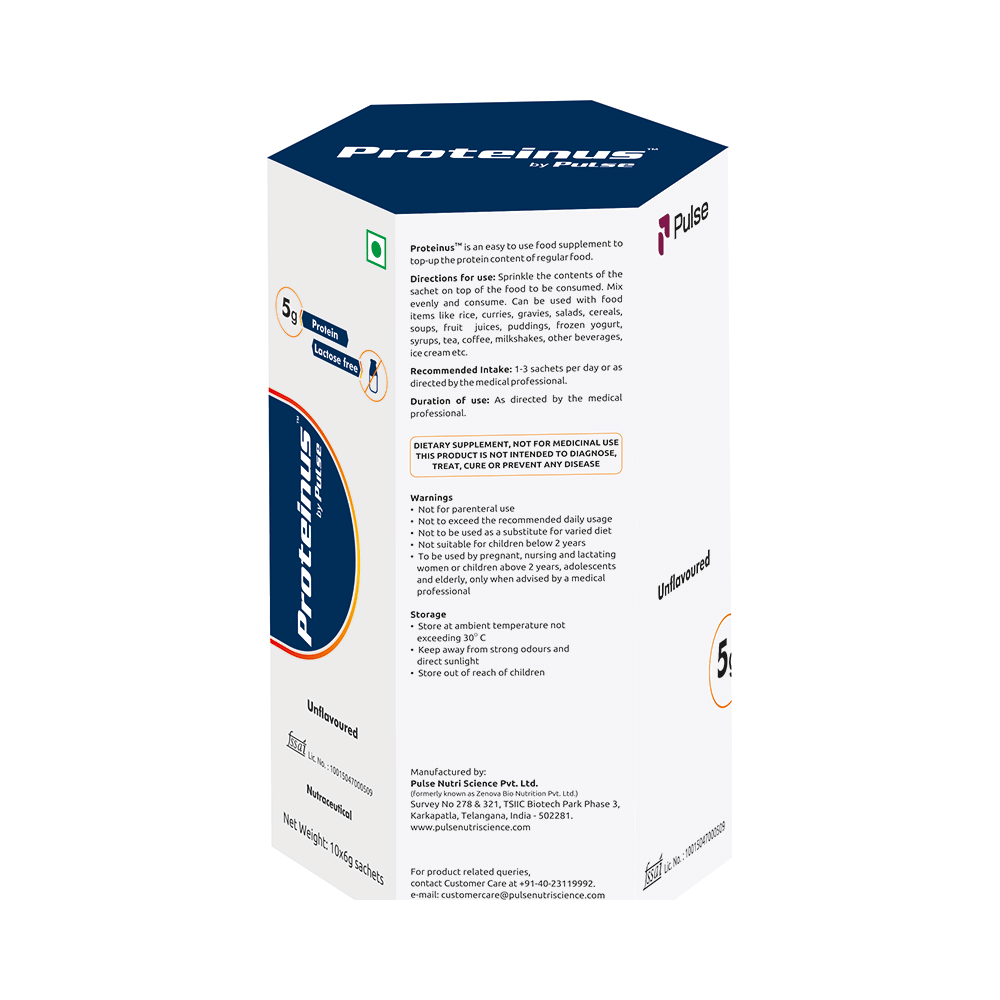 Pulse Proteinus Whey Protein Isolate | Sachet for Muscle Support | Unflavoured - Image 3