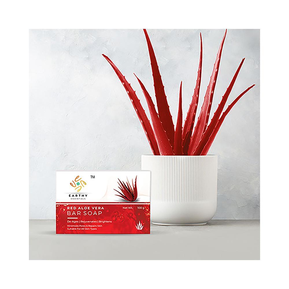 Earthy Essentials Red Aloe Vera Bar Soap (100gm Each) - Image 4