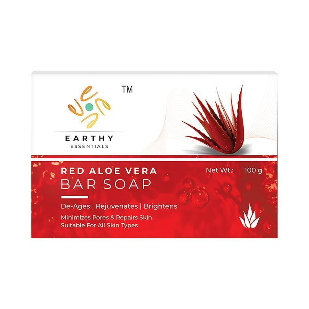 Earthy Essentials Red Aloe Vera Bar Soap (100gm Each) - Image 1