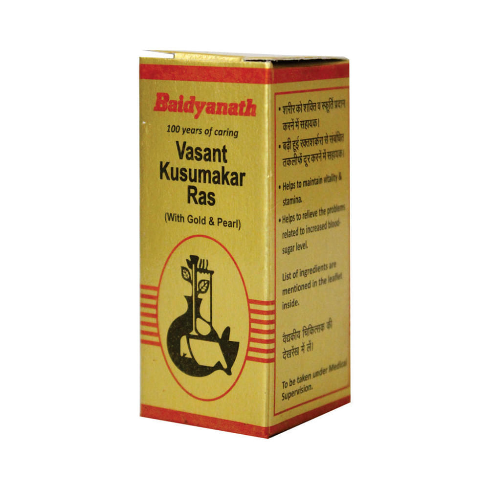 Baidyanath (Nagpur) Vasant Kusumakara Ras (with Gold & Pearl) Tablet | For Vitality, Stamina & Healthy Blood Sugar - Image 2