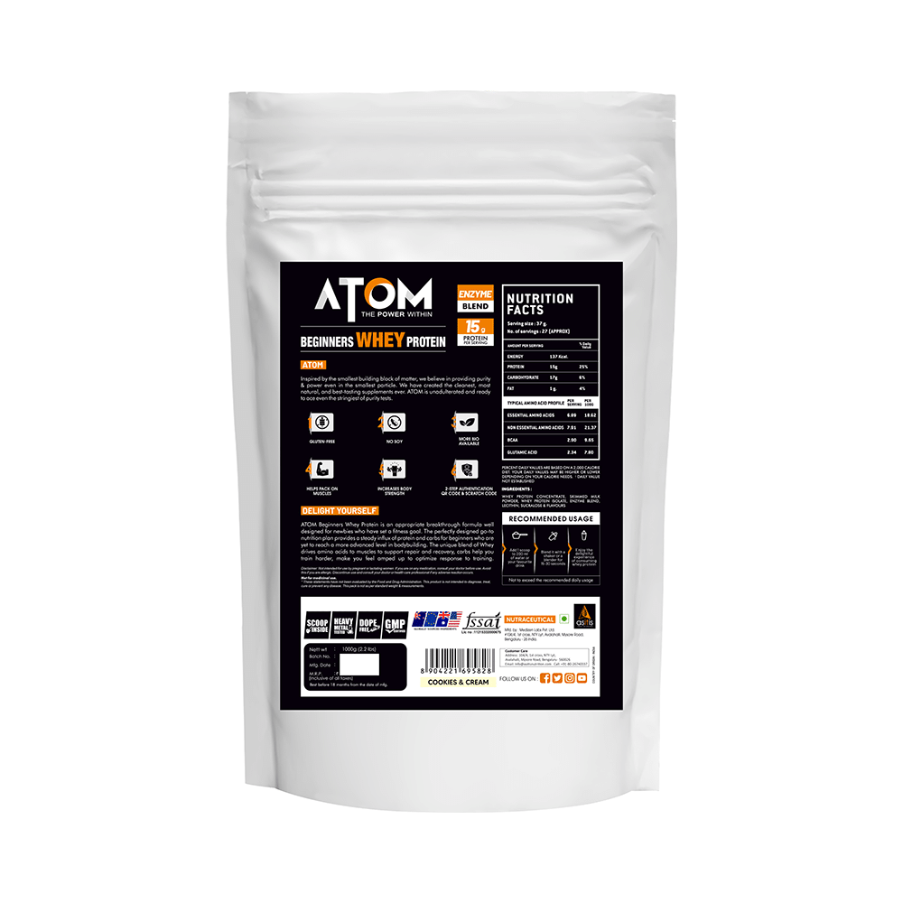 AS-IT-IS Nutrition Atom Beginners Whey Protein Powder Cookies & Cream - Image 2