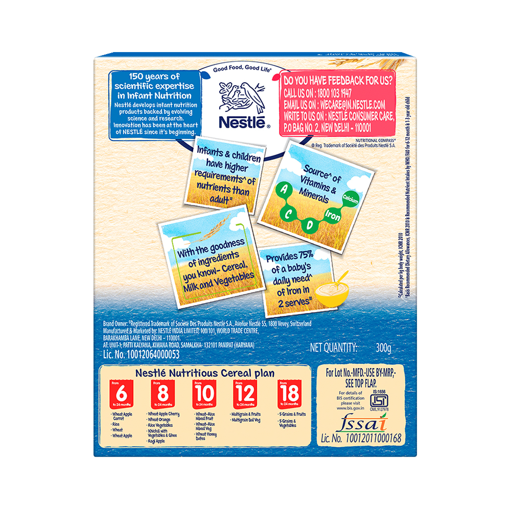 Nestle Cerelac Baby Cereal with Milk from 8 to 24 Months | Rich in Iron | Rice Vegetables - Image 2