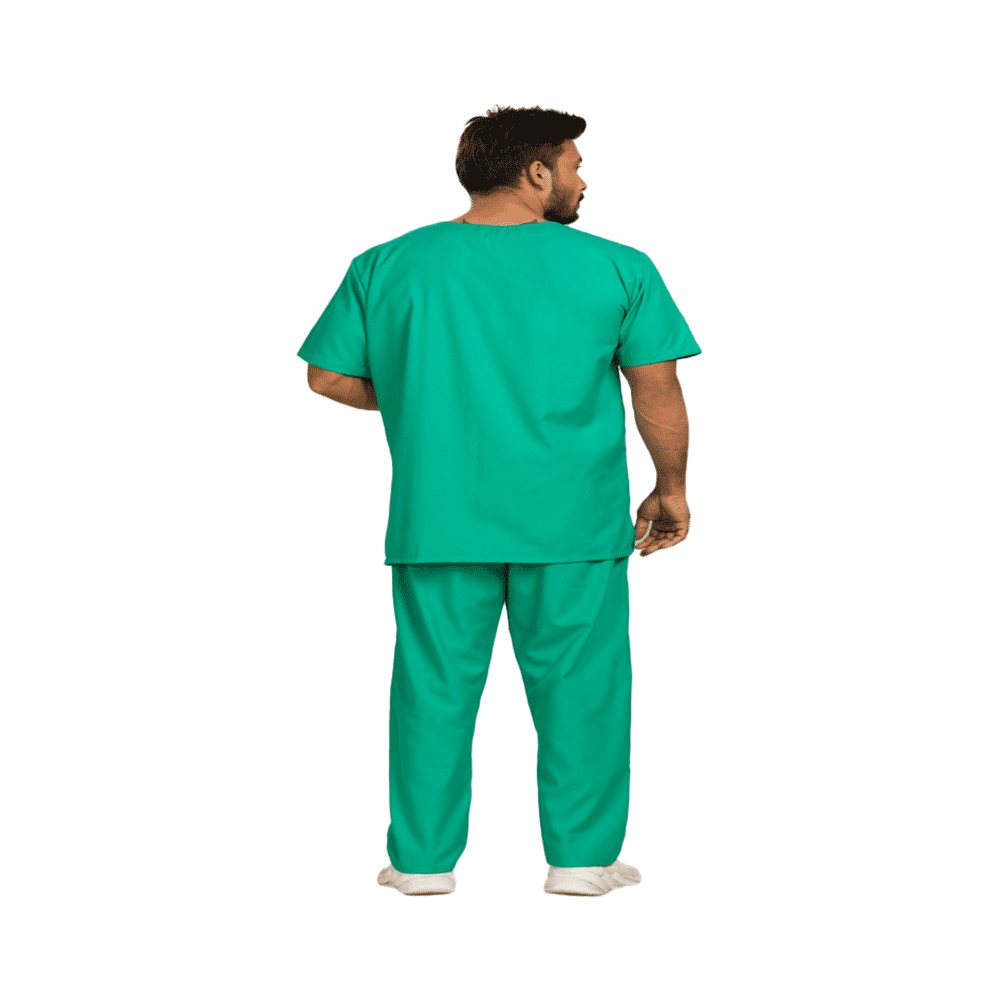 Agarwals Unisex Parrot Green V-Neck Scrub Suit Top and Bottom Uniform Ideal XXL - Image 3