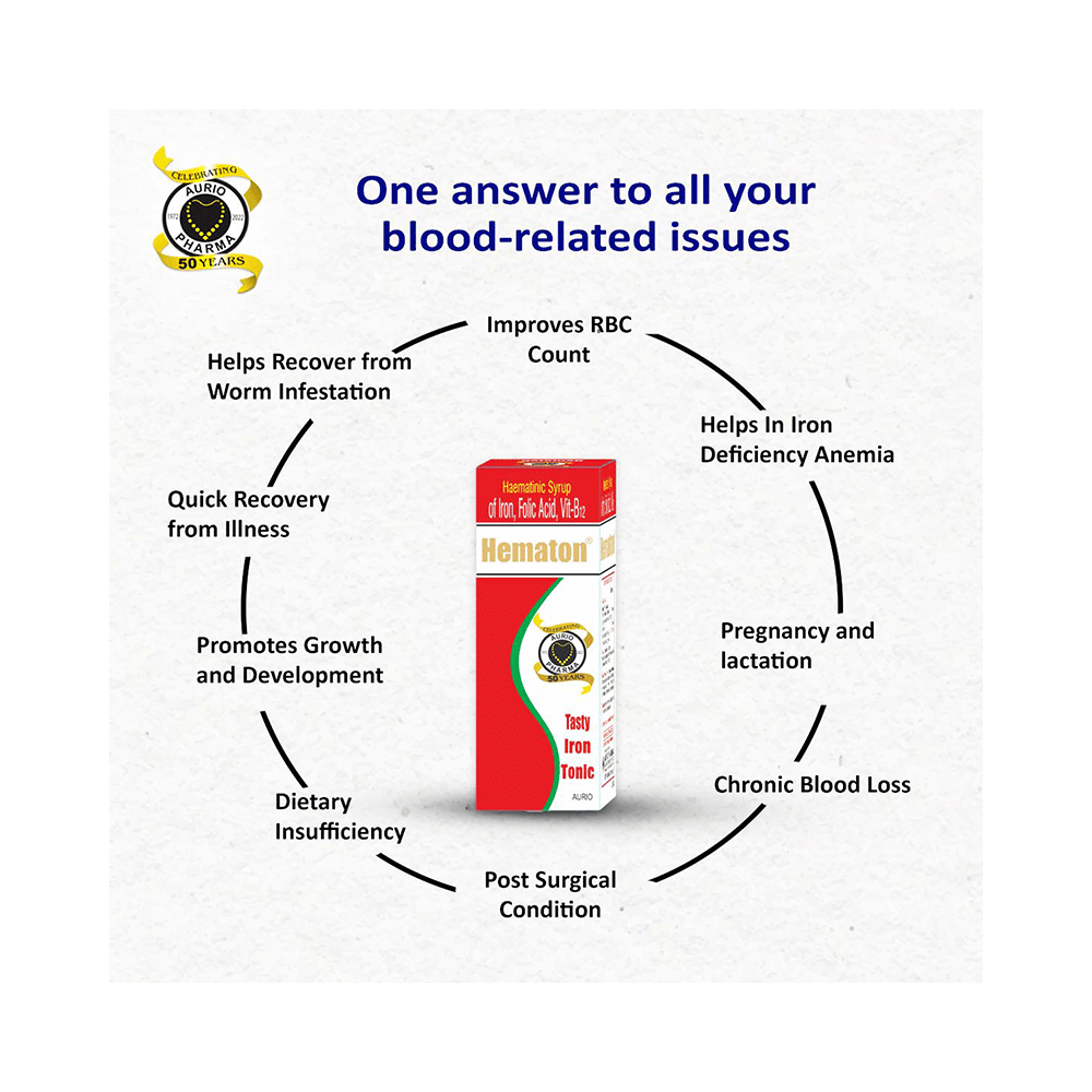 Aurio Pharma Hematon Haematinic Syrup - Image 6
