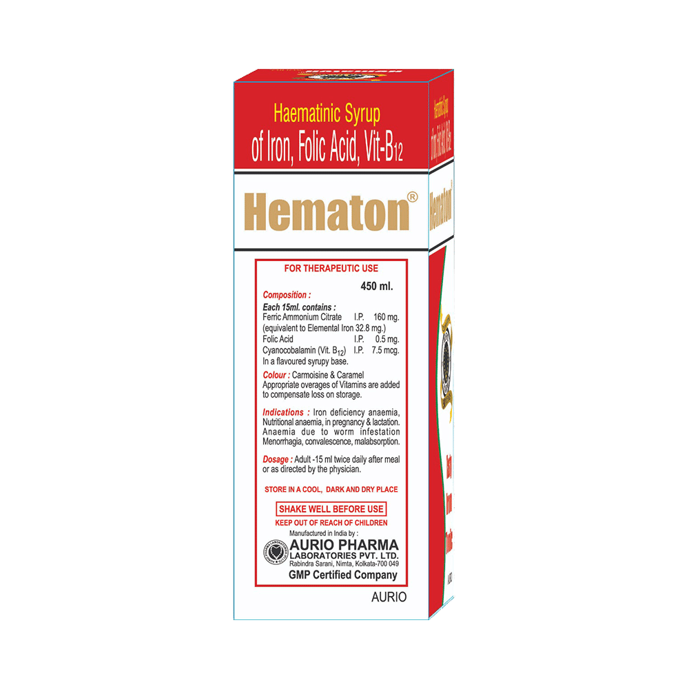 Aurio Pharma Hematon Haematinic Syrup - Image 2