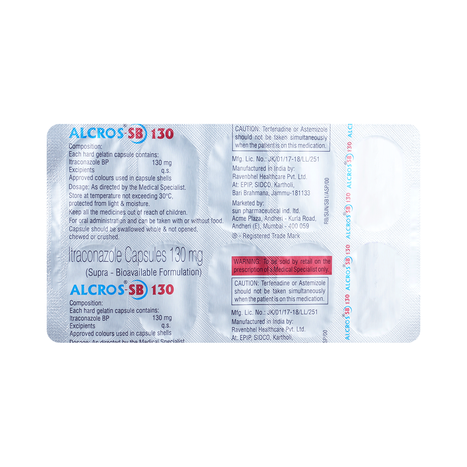 Alcros SB 130mg Capsule - Image 5