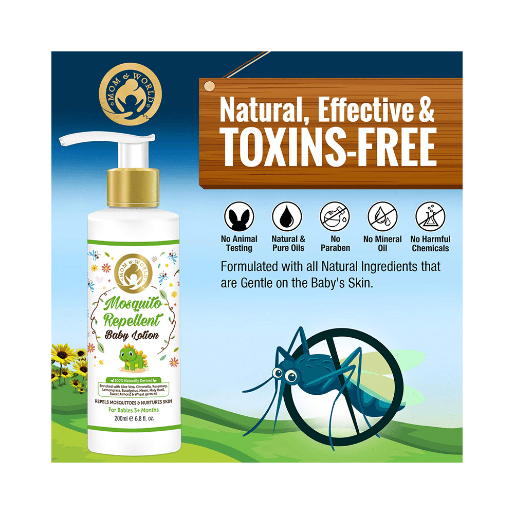 Mom & World Combo Pack of Baby Soap (125gm), Mosquito Repellent Baby Lotion (200ml) & Baby Nourishing OIl (200ml) - Image 8