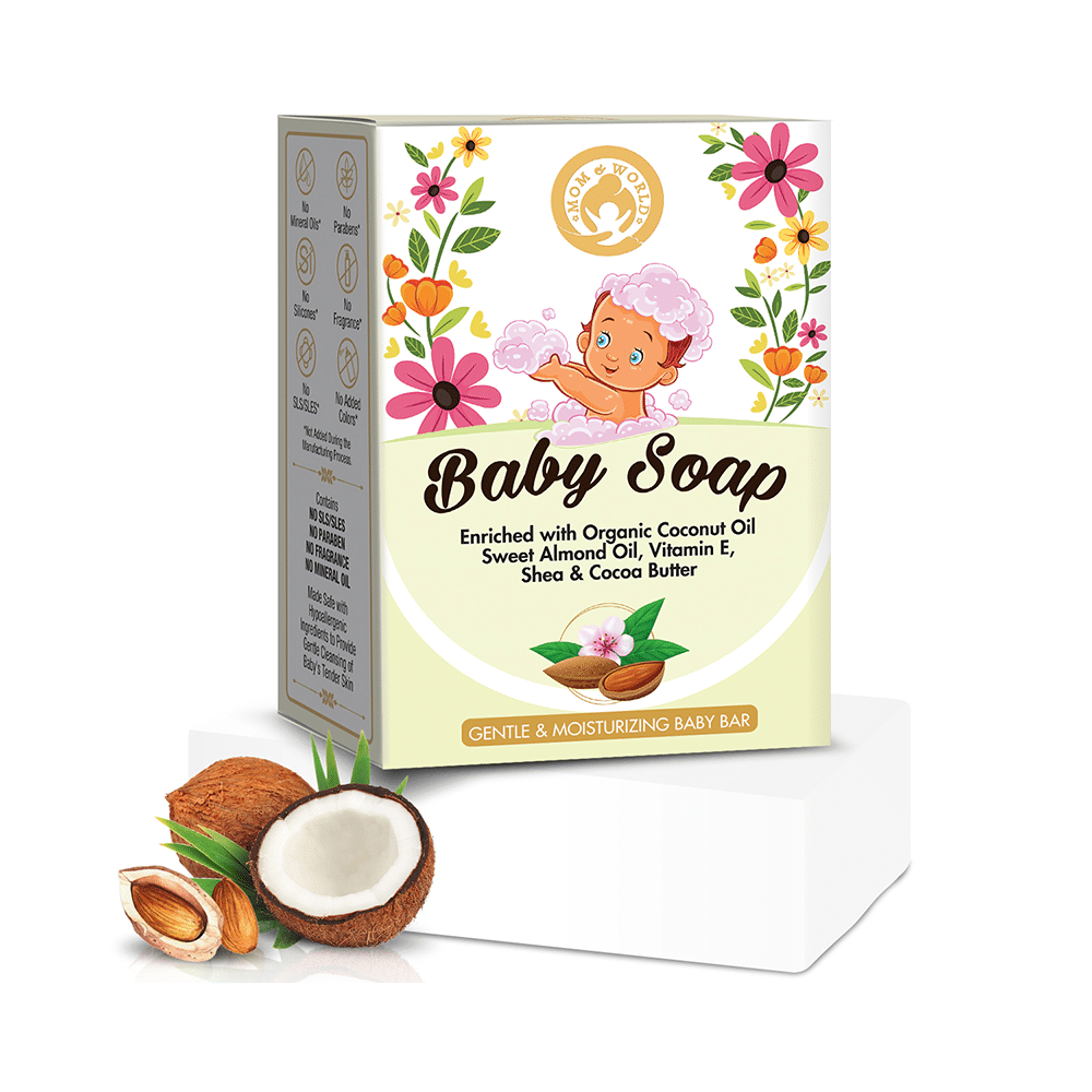 Mom & World Combo Pack of Baby Soap (125gm), Mosquito Repellent Baby Lotion (200ml) & Baby Nourishing OIl (200ml) - Image 2