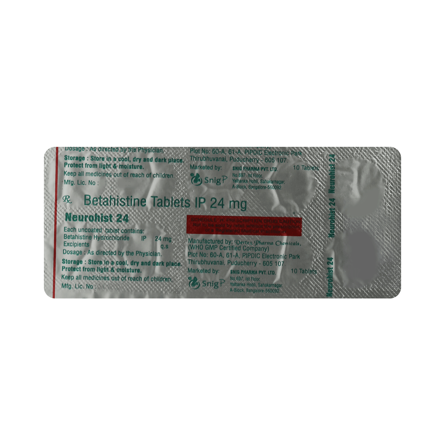 Neurohist 24mg Tablet - Image 6