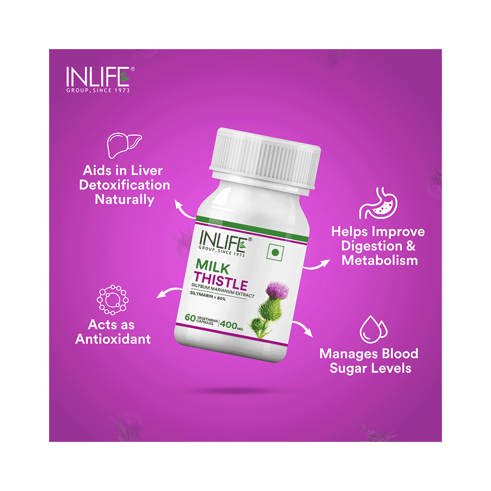Inlife Milk Thistle 400mg Capsule | For Liver Health & Metabolism - Image 5