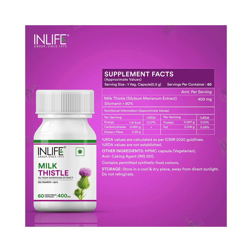 Inlife Milk Thistle 400mg Capsule | For Liver Health & Metabolism - Image 7