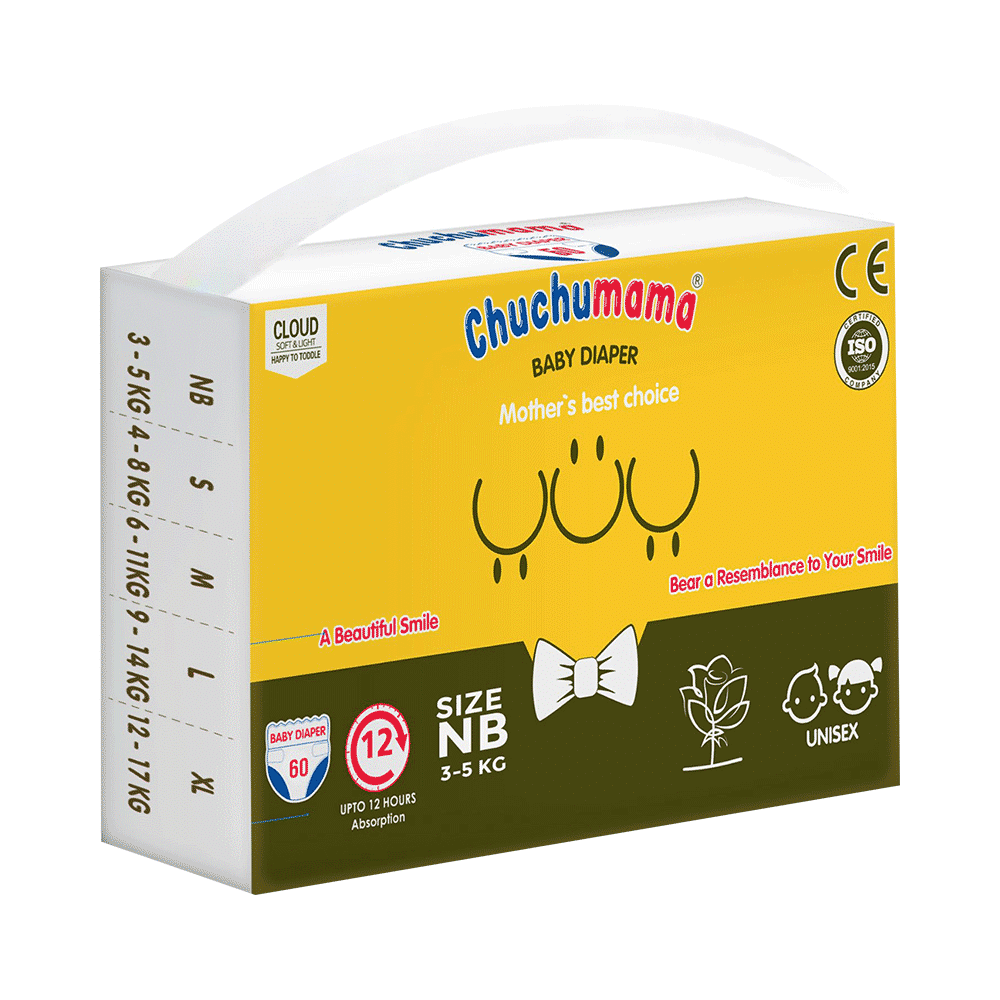 Chuchumama Taped Style Baby Diaper with Bubble Bed Technology for Comfort NB
