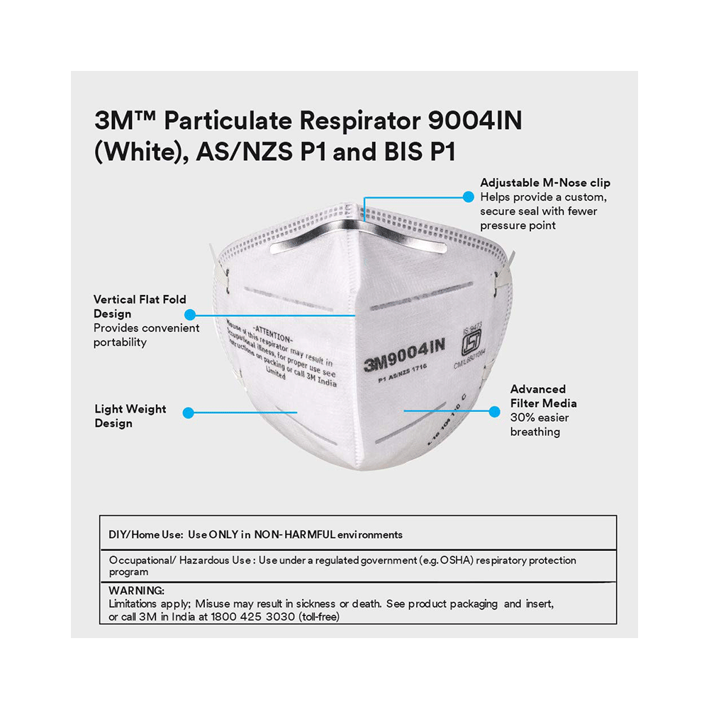 3M 9004IN Dust/Mist Respirator Mask - Image 4