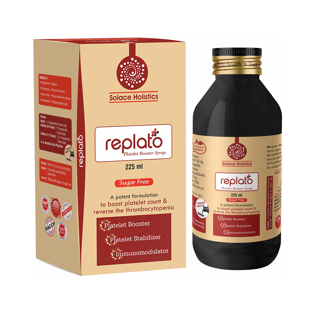 Solace Holistics Replato Platelet Booster Syrup Sugar Free - Image 1