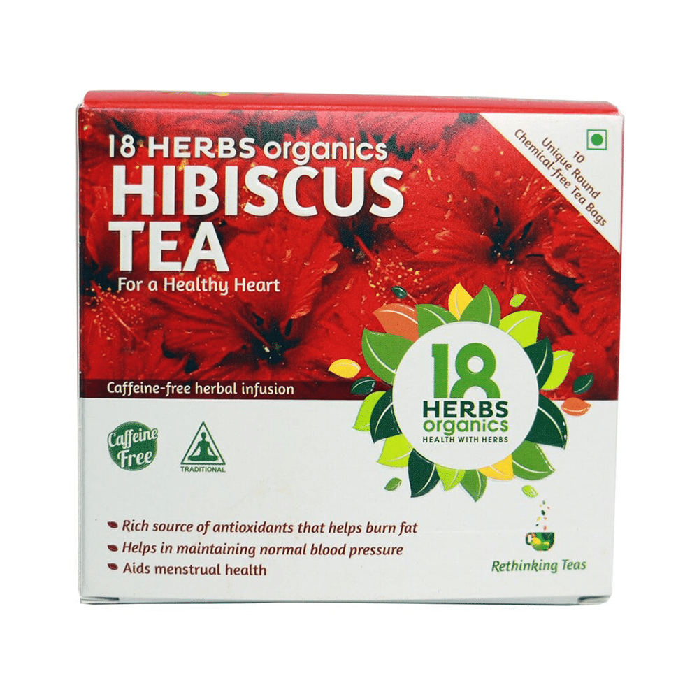18 Herbs Organics Hibiscus Tea Bag (1.1gm Each) - Image 1