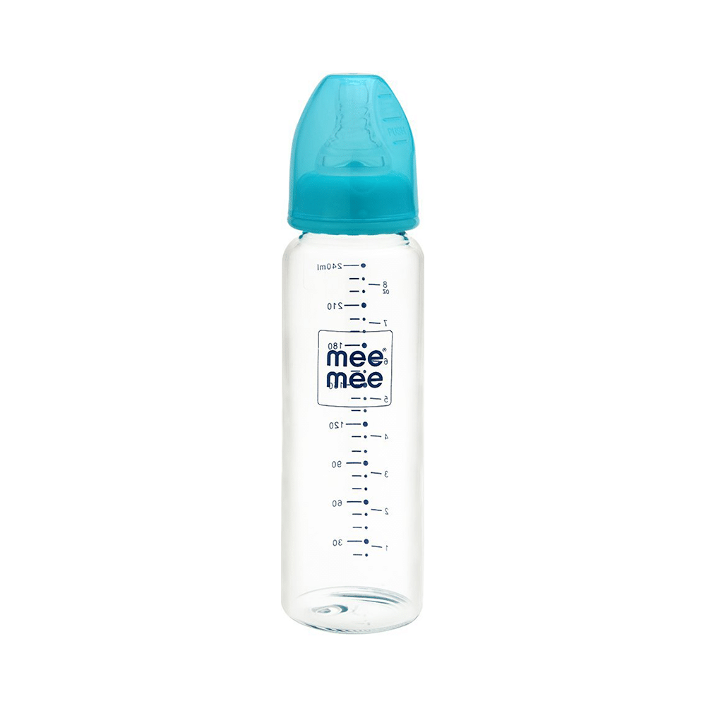 Mee Mee Premium Glass Feeding Bottle Blue - Image 5