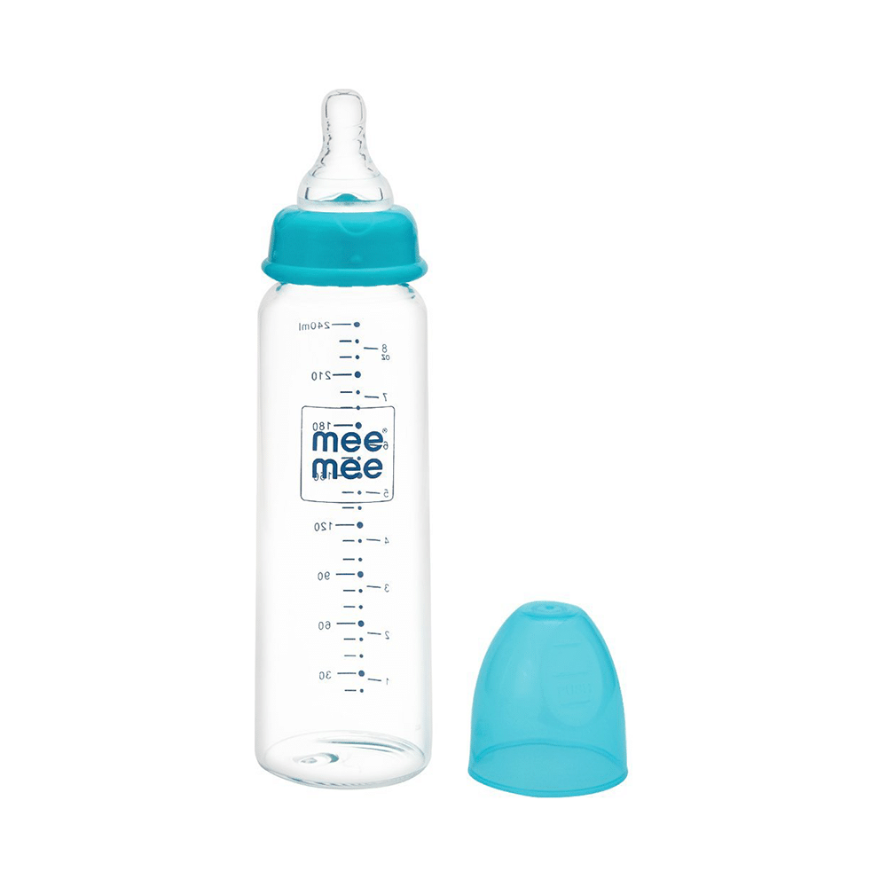 Mee Mee Premium Glass Feeding Bottle Blue - Image 3
