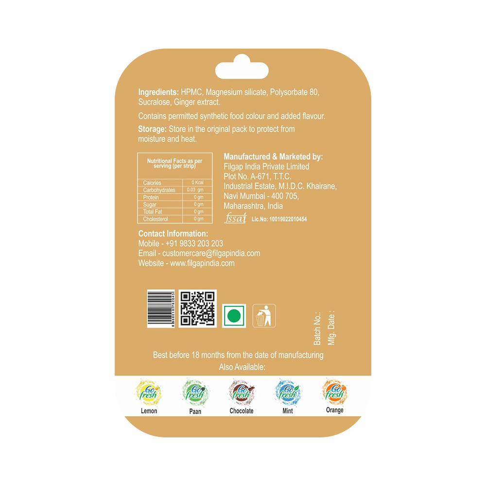 Filgap Go Fresh Mouth Dissolving Strip Ginger - Image 2