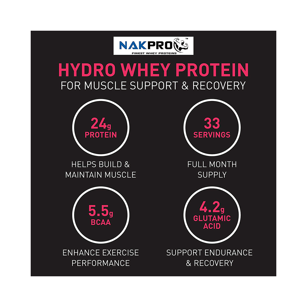Nakpro Nutrition Whey Hydro Hydrolyzed Whey Protein Instantized Powder Unflavored - Image 5