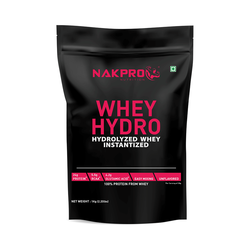 Nakpro Nutrition Whey Hydro Hydrolyzed Whey Protein Instantized Powder Unflavored - Image 1