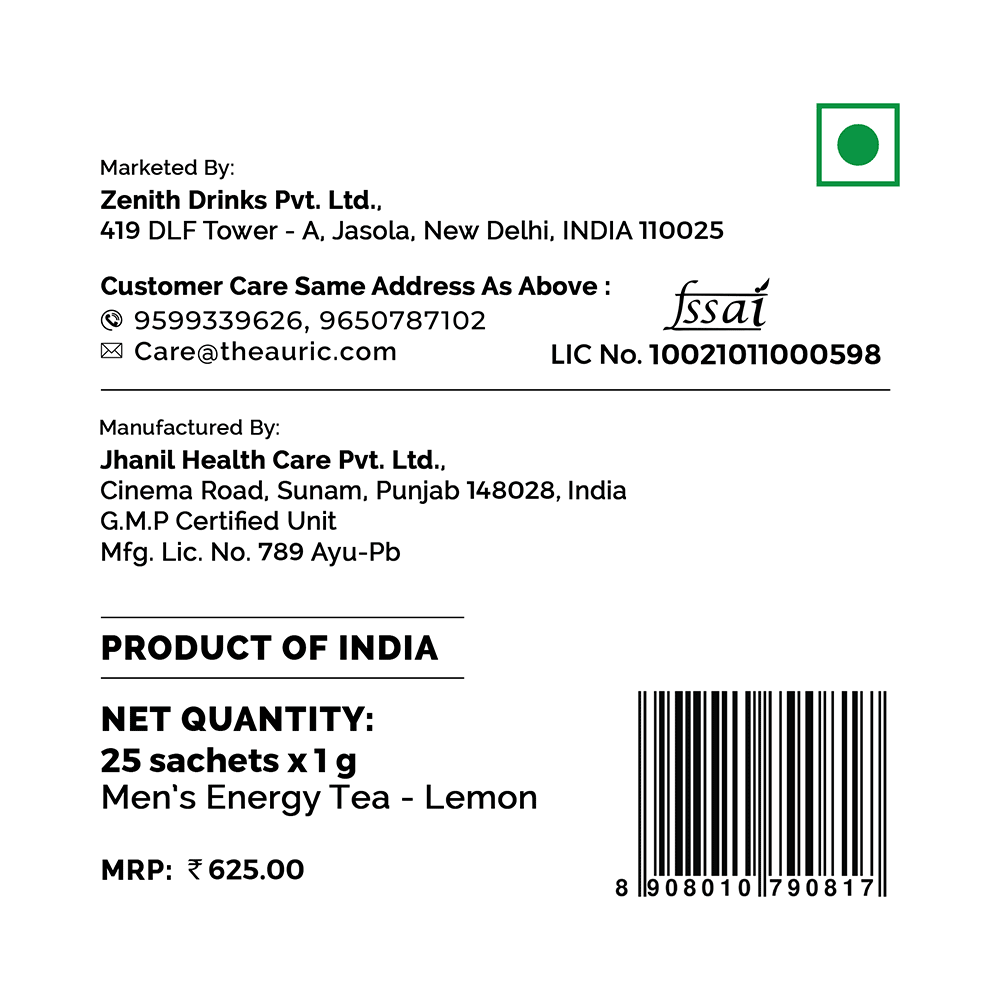 Auric Himalayan Shilajit Mix- Performance Booster Tea Sachet for Men (1gm Each) Lemon - Image 6