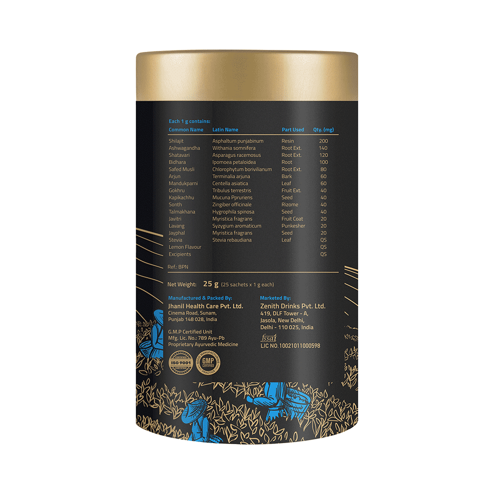 Auric Himalayan Shilajit Mix- Performance Booster Tea Sachet for Men (1gm Each) Lemon - Image 3