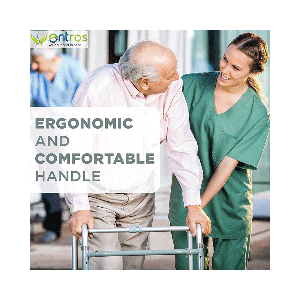 Entros KL912 Light Weight Single Handle Aluminum Folding Walker with Wheel - Image 7