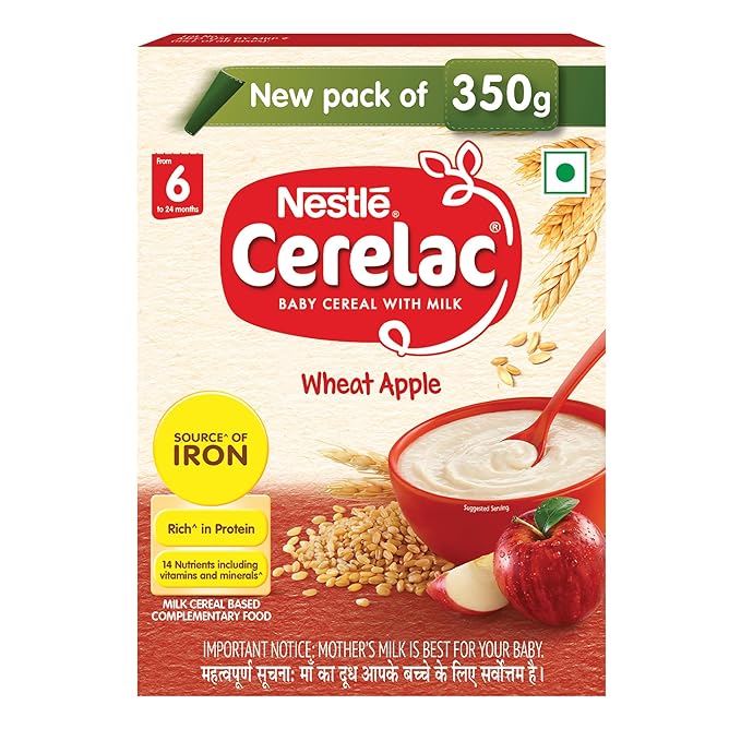 Nestle Cerelac Baby Cereal with Milk Wheat Apple Stage 1 From 6 to 24 Months - Image 1