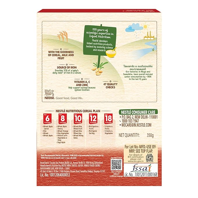 Nestle Cerelac Baby Cereal with Milk Wheat Apple Stage 1 From 6 to 24 Months - Image 2