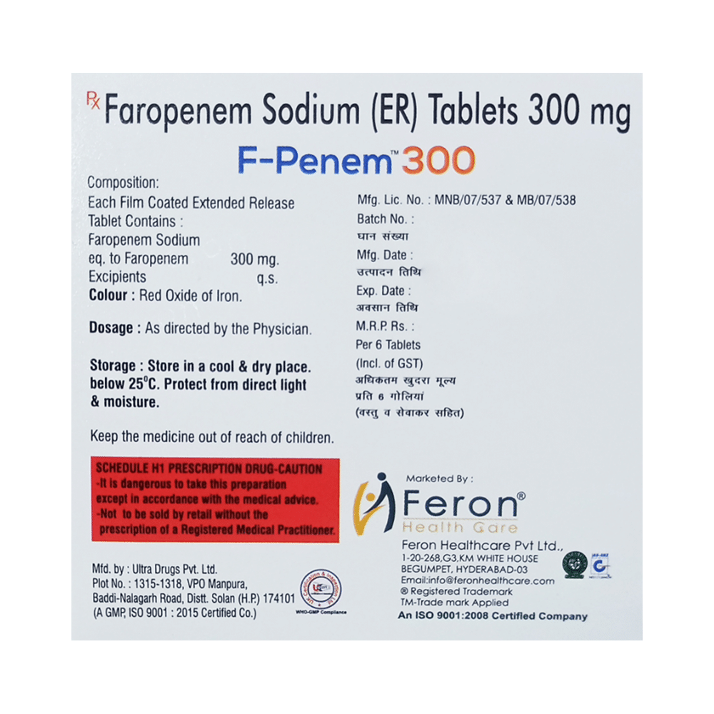 F-Penem 300 Tablet ER - Image 2