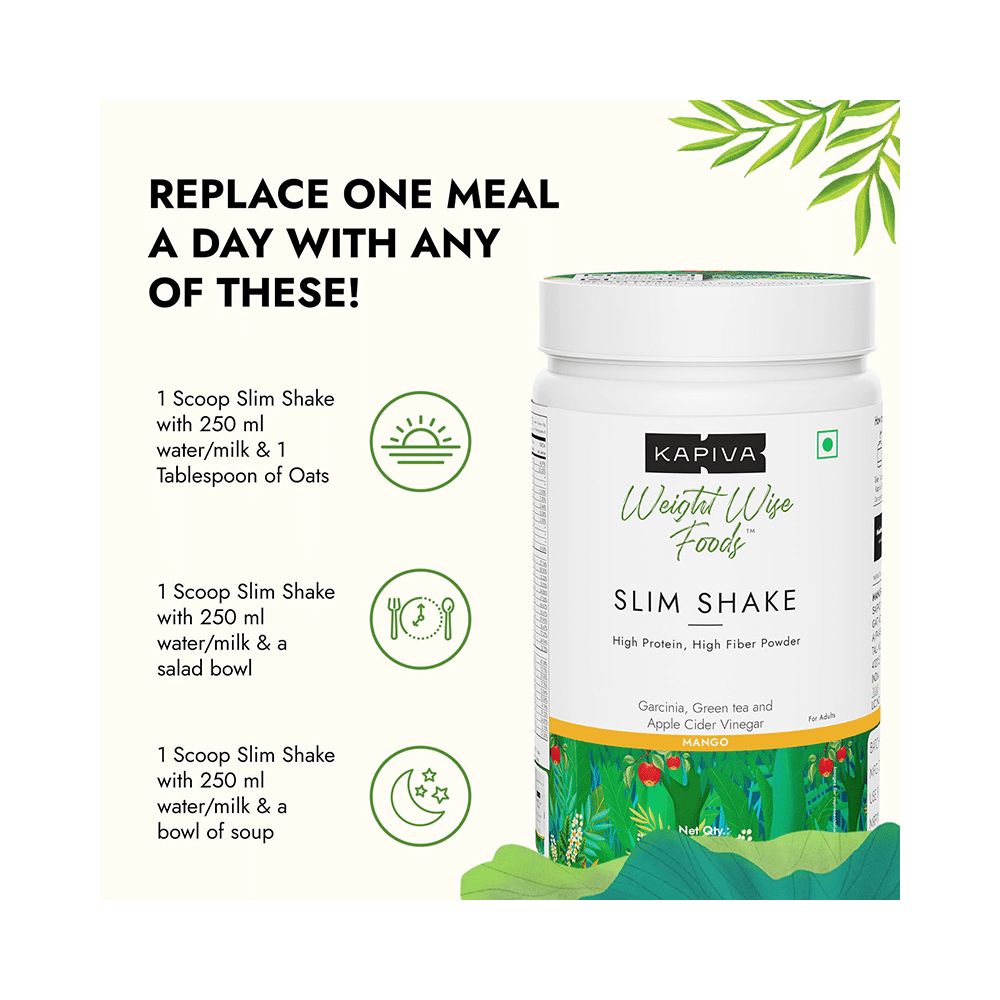Kapiva Weight Wise Foods Slim Shake Weight Control with High Protein & High Fibre | Flavour Mango - Image 7