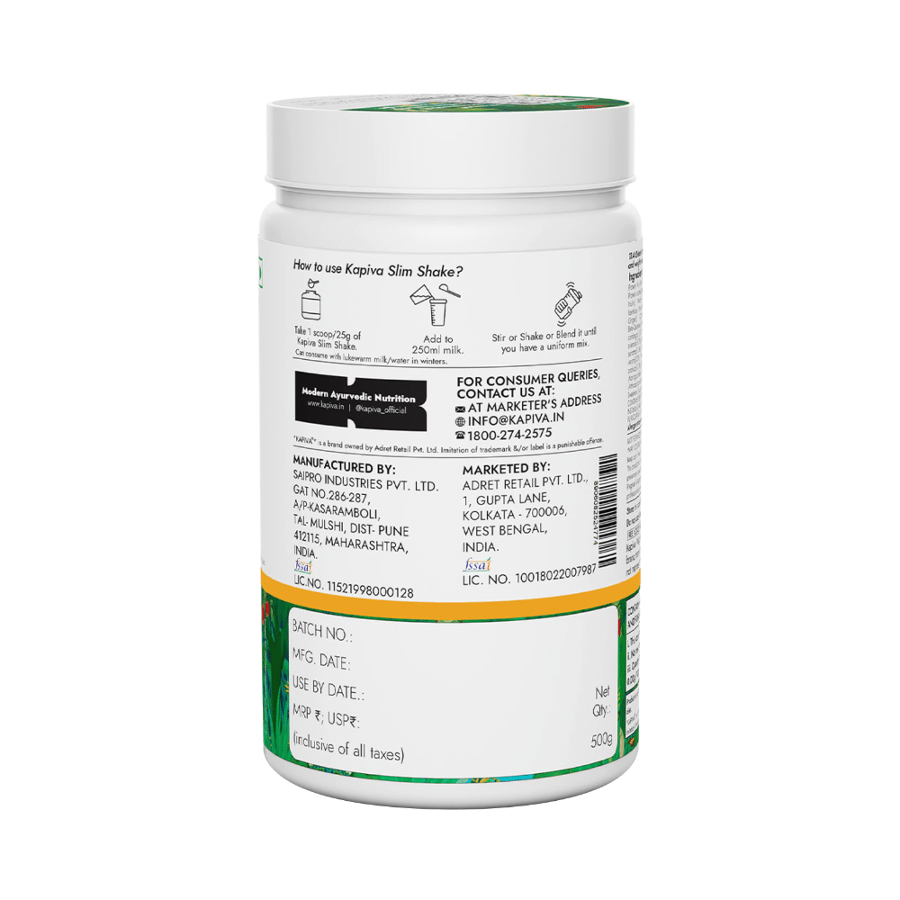 Kapiva Weight Wise Foods Slim Shake Weight Control with High Protein & High Fibre | Flavour Mango - Image 3