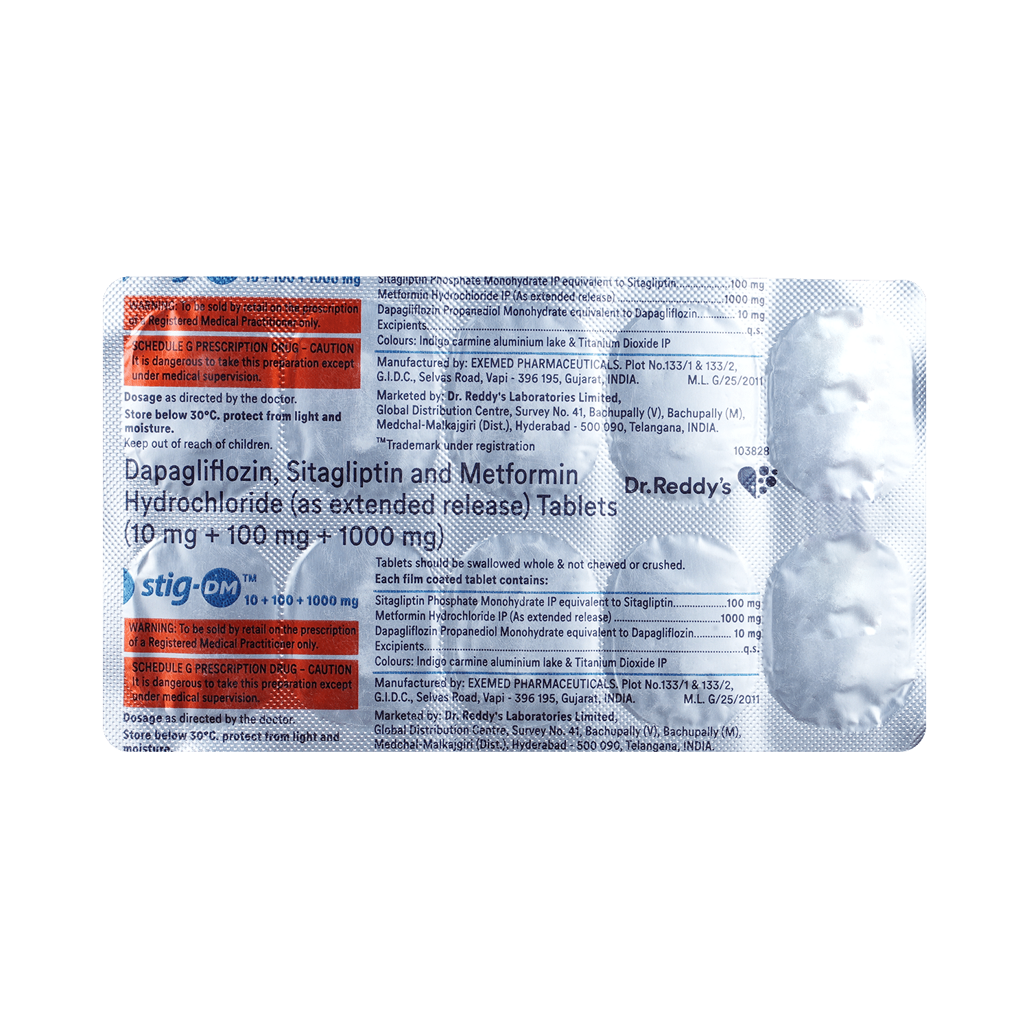 Stig DM 10mg/1000mg/100mg Tablet - Image 3
