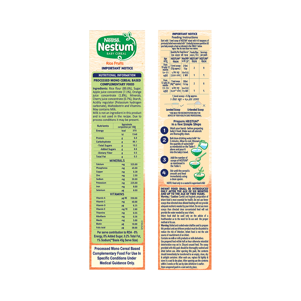 Nestle Nestum Baby Cereal From 10 to 24 Months | Rice Fruits - Image 4
